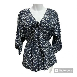 Audrey 3+1 FLORAL Blue /White Print ROMPER
